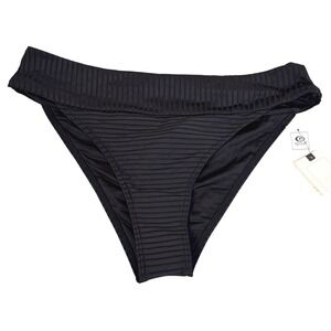 Rip Curl New Bikini Bottoms Women XL Premium Surf High Waist Cheeky Ribbed Black